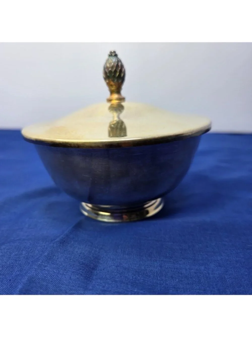 VTG Paul Revere Reproduction Wm A Rogers Silverplated Candy Dish Pineapple Lid